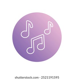 Icono de notas de música aislado sobre un fondo blanco. Ilustración vectorial.