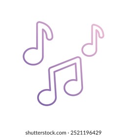 Ícone de Notas musicais isolado em um fundo branco. Ilustração vetorial.