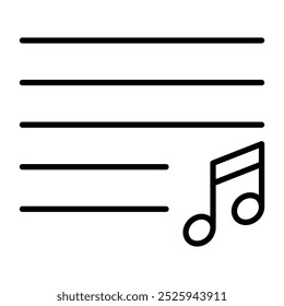 Music notes icon in line style with editable stroke