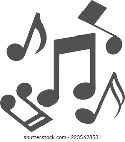 Music notes icon, musical notes icon black vector