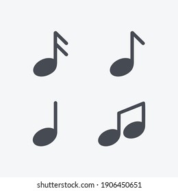 Music notes icon. Musical key signs. Vector symbols on white background