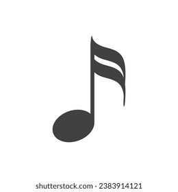 Music notes icon, musical key sign vector illustration on white background.