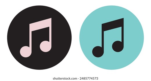 Music notes icon. Musical key signs. Vector symbols on white background.Music notes icon set, Music notes symbol, vector illustration.