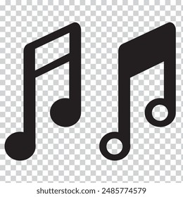Music notes icon. Musical key signs. Vector symbols on white background.Music notes icon set, Music notes symbol, vector illustration.