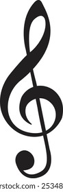 Music notes icon. Musical key trendy style symbol design element logo template for musical apps and website. Musical note melody vector illustration isolated on transparent background.