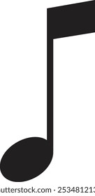 Music notes icon. Musical key trendy style symbol design element logo template for musical apps and website. Musical note melody vector illustration isolated on transparent background.
