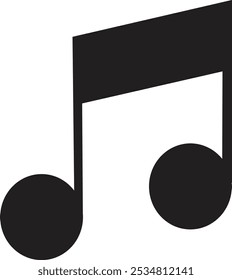 Music notes icon. Musical key trendy style symbol design element logo template for musical apps and website. Musical note melody vector illustration isolated on transparent background.