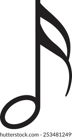 Music notes icon. Musical key trendy style symbol design element logo template for musical apps and website. Musical note melody vector illustration isolated on transparent background.