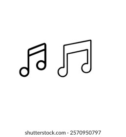 Music notes icon. Musical key signs. Vector symbols on white background.Music notes icon set, Music notes symbol, vector illustration.