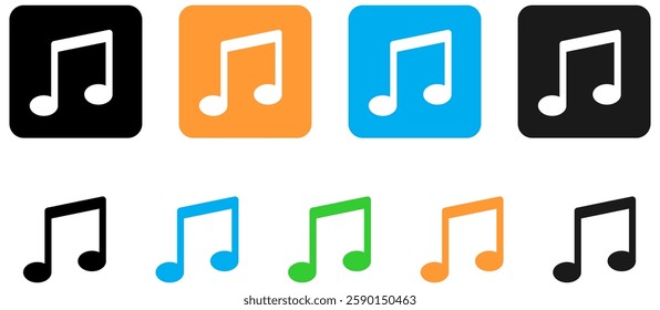 Music notes icon. Musical key signs.vector illustration.