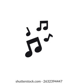 Ícone de notas musicais. Sinais de teclas musicais. Símbolos vetoriais em fundo branco.Conjunto de ícones de notas musicais, símbolo de notas musicais, ilustração vetorial.