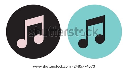 Music notes icon. Musical key signs. Vector symbols on white background.Music notes icon set, Music notes symbol, vector illustration.