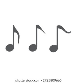 Icono de notas musicales | Conjunto de notas musicales | Símbolo de melodía | Icono de nota de música plana