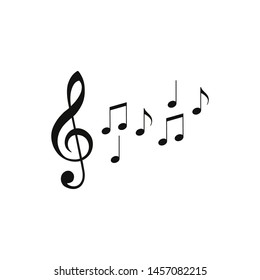 Music notes icon. Musical notes, treble clef. Vector.