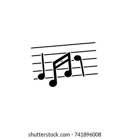Music notes icon on white background