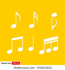 Music notes icon on yellow background.