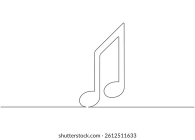 Music notes icon  one line drawing minimalist outline vector illustration