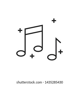 Music notes icon outline isolated vector illustration.