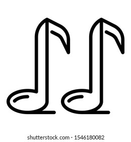 Music notes icon. Outline music notes vector icon for web design isolated on white background