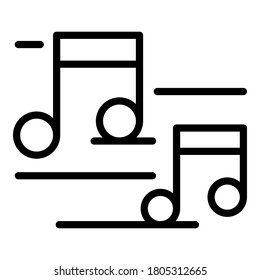Music notes icon. Outline music notes vector icon for web design isolated on white background