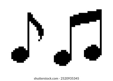 Music notes icon pixel effect simple design