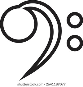 Music notes icon. Poised flat and line symbol photograph, emphasized by defined bold, musically perfect, clarity, horizontal, sound isolated on transparent background, used for web.