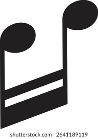 Music notes icon. Poised flat and line symbol photograph, emphasized by defined bold, musically perfect, clarity, horizontal, sound isolated on transparent background, used for web.