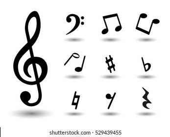 music notes icon set