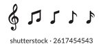 Music notes icon set. Musical key symbols. Music notes symbol vector illustration