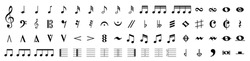 Music Notes Icon Set. Set Of Musical Notes. Black Musical Note Icons. Music Elements. Isolated Music Notes Symbols On White Background. Simple Musical Notes Signs. Vector Illustration