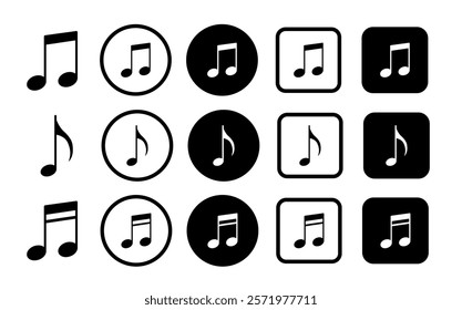 Music notes icon set. Musical key symbols. Music notes symbol vector illustration. 