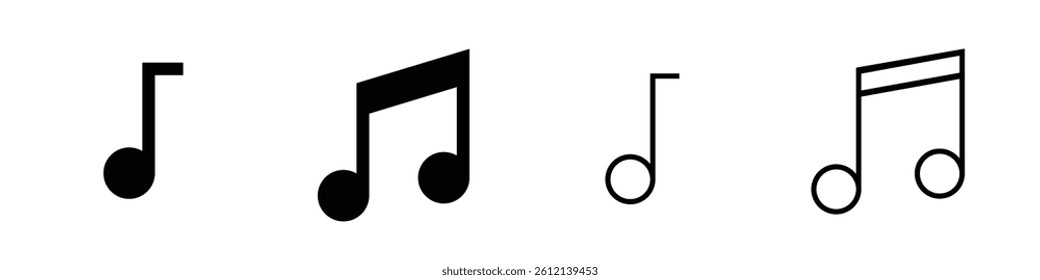  music notes. Music notes icon set. Musical key symbols. Music notes symbol vector illustration.