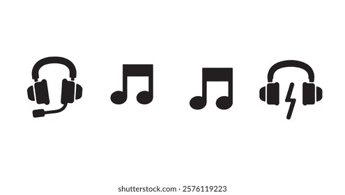 Music notes icon set, Music notes symbol, vector illustration