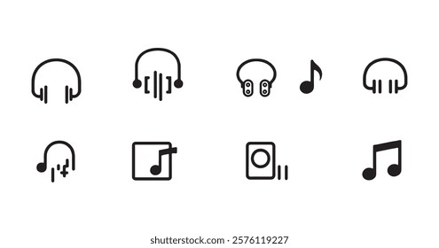 Music notes icon set, Music notes symbol, vector illustration