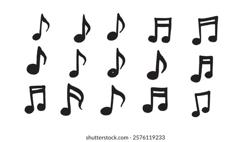 Music notes icon set, Music notes symbol, vector illustration