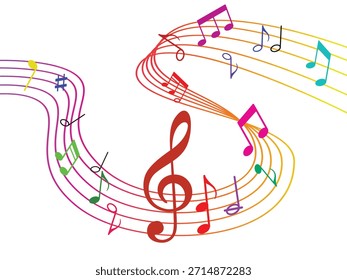 Music notes icon set, Music notes symbol, Musical notes png. Varieties of musical notes. Musical background.