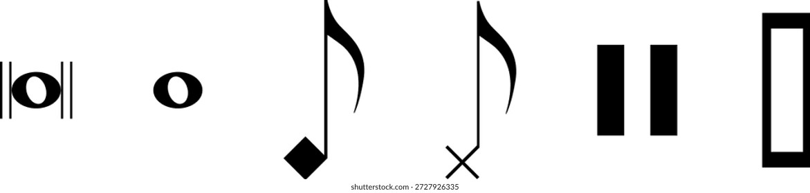 Music notes icon set, Music notes symbol sign, Vector illustration symbol isolated on transparent background