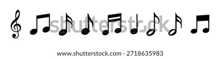 Music notes icon set, Music notes symbol, vector illustration