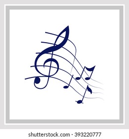 Music notes icon. Simple illustration.