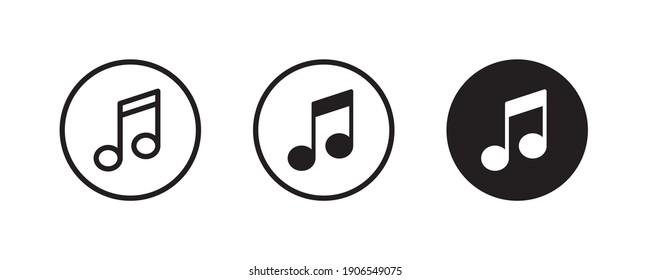 Music notes icon, song, melody, tune icons button, vector, sign, symbol, logo, illustration, editable stroke, flat design style isolated on white linear outline line pictogram