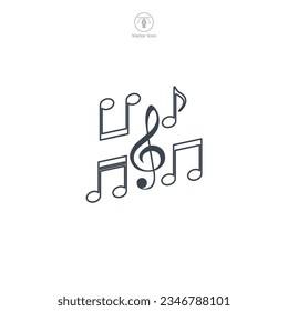 Music Notes icon symbol vector illustration isolated on white background