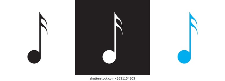 Music notes icon .  Music notes symbol.  Vector for websites, mobile interfaces, presentations, banner, visual branding etc. Vector illustration. isolated on white and black background. EPS 10