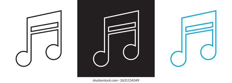 Music notes icon .  Music notes symbol.  Vector for websites, mobile interfaces, presentations, banner, visual branding etc. Vector illustration. isolated on white and black background. EPS 10