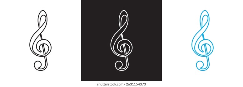 Music notes icon .  Music notes symbol.  Vector for websites, mobile interfaces, presentations, banner, visual branding etc. Vector illustration. isolated on white and black background. EPS 10