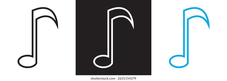 Music notes icon .  Music notes symbol.  Vector for websites, mobile interfaces, presentations, banner, visual branding etc. Vector illustration. isolated on white and black background. EPS 10
