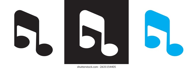Music notes icon .  Music notes symbol.  Vector for websites, mobile interfaces, presentations, banner, visual branding etc. Vector illustration. isolated on white and black background. EPS 10