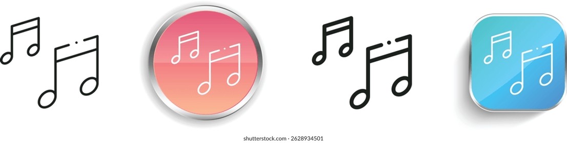 music notes icon. Thin Linear, Regular and Button Style Design Isolated On White Background
