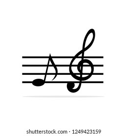 Music notes icon. Vector concept illustration for design