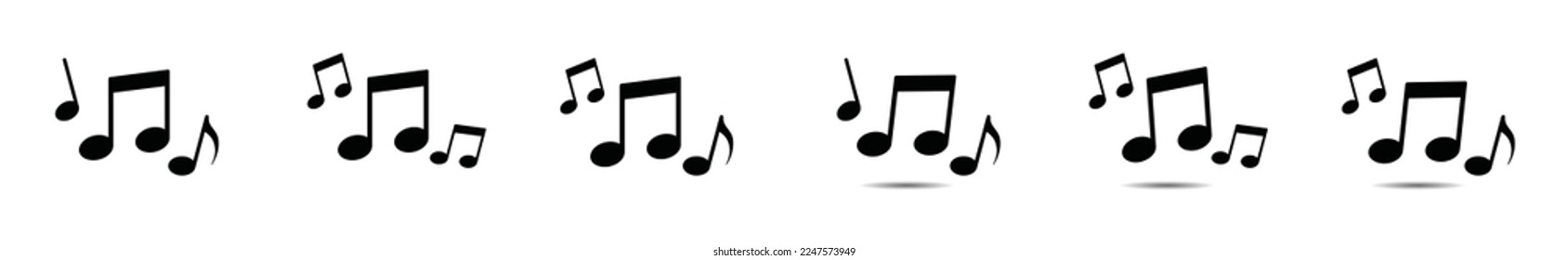 Music notes icon vector. Eighth note symbol in the circle. Music notes or musical key signs for apps and websites, symbol illustration