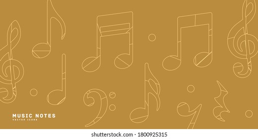 Music notes icon vector illustration set